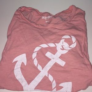 Old Navy Pink Anchor Tee